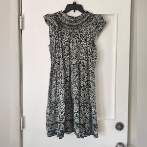 Elegant Black and White Floral Dress